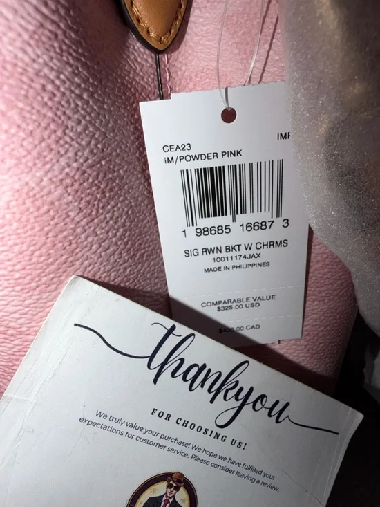 Coach Pink Signature Bucket Shoulder Bag with Gold-Tone Accents - Picture 5 of 6